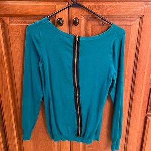 Banana Republic Teal Sweater with Zipper back detail